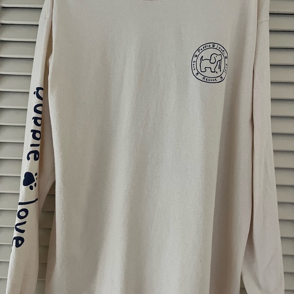 Puppie Love Cream Long Sleeve Beach Tee - Picture 2 of 8
